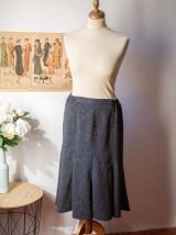 Jupe grise chiné Made in France Vintage