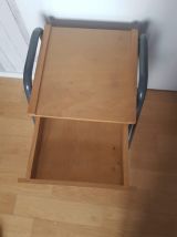 Table de chevet des années 50 tiroir bois et chassis métal 