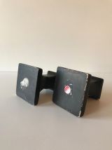 Paire de bougeoirs plâtre noir