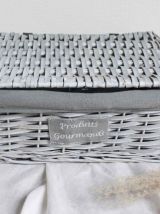 panier rotin avec couvercle blanchit