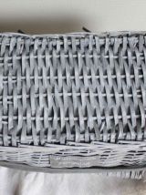 panier rotin avec couvercle blanchit