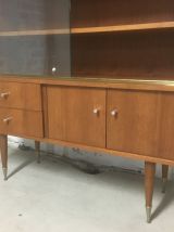 Meuble vitrine vintage pieds compas 1960's