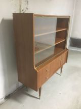 Meuble vitrine vintage pieds compas 1960's