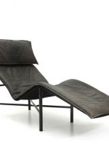 Chaise longue vintage en cuir 1970