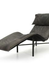 Chaise longue vintage en cuir 1970