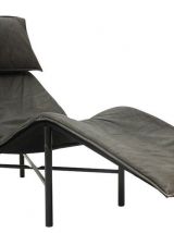 Chaise longue vintage en cuir 1970