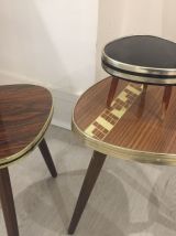 Lot Petites tables Tripode, authentique, vintage en formica.