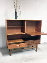 Meuble vitrine vintage scandinave en teck années 60
