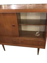 Meuble vitrine vintage scandinave en teck années 60