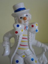 Collection de 8 Clowns Porcelaine et Tissu