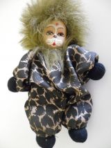 Collection de 8 Clowns Porcelaine et Tissu