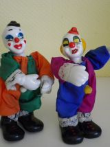 Collection de 8 Clowns Porcelaine et Tissu