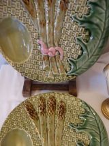 Assiettes céramique barbotines asperge faïence RAPHAEL signé