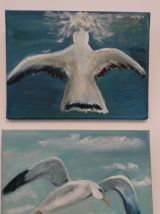 4 peintures huile sur toile 