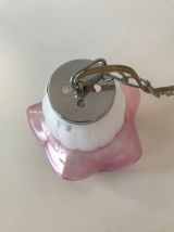 Suspension fleurs années 70 en verre et metal argenté