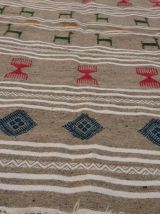 Kilim gris fait à la main en laine 