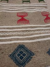 Kilim gris fait à la main en laine 