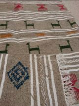 Kilim gris fait à la main en laine 