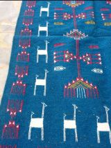 Tapis kilim bleu fait main 150cm*95cm