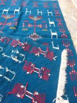 Tapis kilim bleu fait main 150cm*95cm
