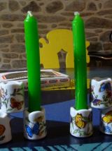 Petits bougeoirs décor papillon