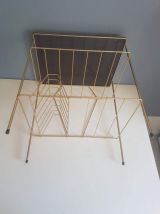 table vintage range-vinyles, porte-revues