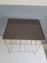 table vintage range-vinyles, porte-revues