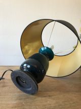 Grande lampe en céramique avec abat-jour noir et or