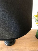 Grande lampe en céramique avec abat-jour noir et or