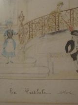 ancien cadre le Vestibule 1910