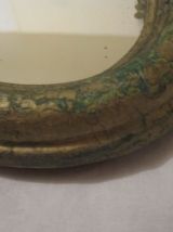 miroir coquille bois doré