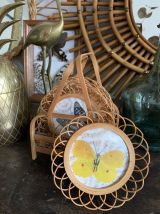 Dessous de verres en rotin papillons naturalisés