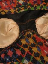 robe motif cubes vintage 70