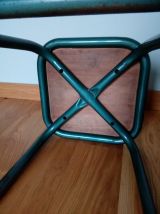 Tabouret d'école en métal et bois style industriel