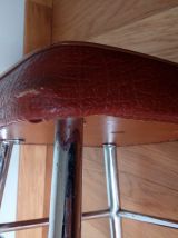  Tabouret carré en métal chromé