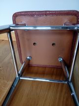  Tabouret carré en métal chromé