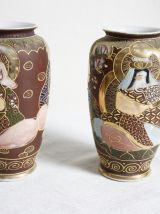 paire de vases porcelaine Satsuma vintage