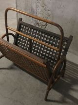 Porte-revues en rotin années 60