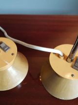 lampes diabolo d'atelier vintage Armélec en bakélite marron 