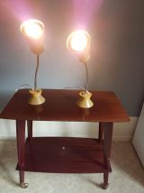 lampes diabolo d'atelier vintage Armélec en bakélite marron 