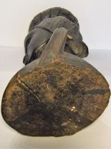 Statue buste femme art africain vintage bois porteuse