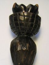 Statue buste femme art africain vintage bois porteuse