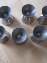 6 coquetiers inox vintage 
