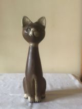 Statuette chat bois 