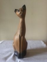 Statuette chat bois