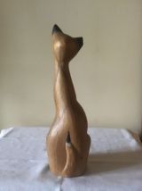 Statuette chat bois