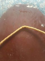 ancien miroir au mercure biseauté art déco avec cordelette