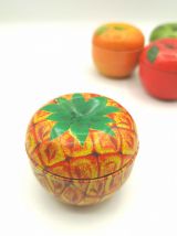 Lot 4 boites métal fruits