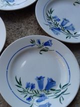 9 assiettes plates "bleuets"