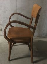 Fauteuil bridge en bois années 50